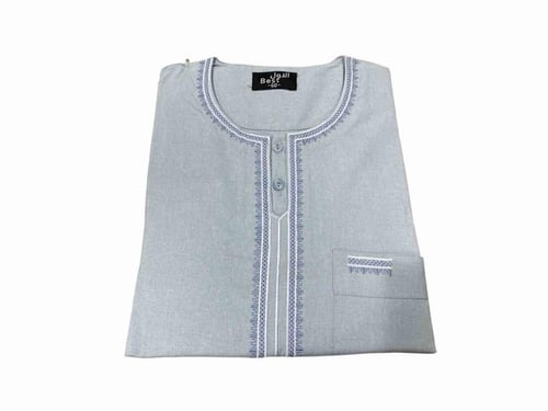 قميص صيفي نصف كم مطرز رجالي