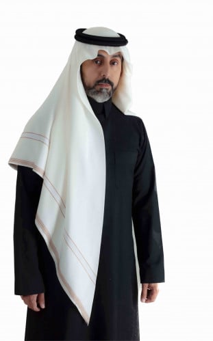 غترة بيج شتوي خطوط