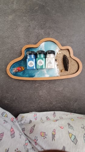 عرض ألوان ميتاليك لون البحر ابيض ازرق تيفاني حجم 5...