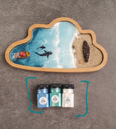 عرض ألوان ميتاليك لون البحر ابيض ازرق تيفاني حجم 5...