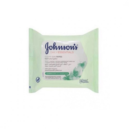 جونسون مناديل مكياج اخضر للبشرة المختلطة25منديل