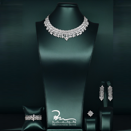 طقم زركون فضة خالص عيار 925