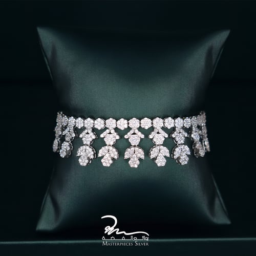 طقم فضة شبيه الألماس