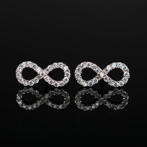 حلق فضة تصميم الألماس