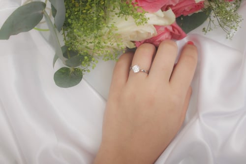 خاتم سوليتير فضة مميز