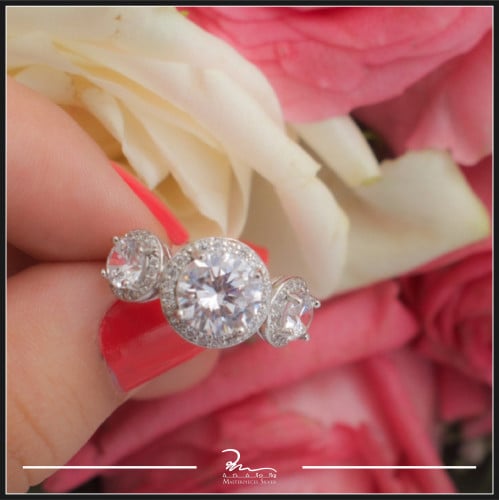 خاتم نسائي فضة على شكل دوائر