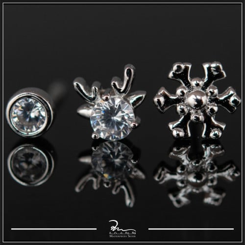 حلقان فضة مجموعة اللطافة