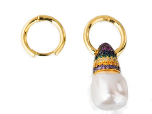 حلق فضة بطلاء الذهب اتنين في واحد