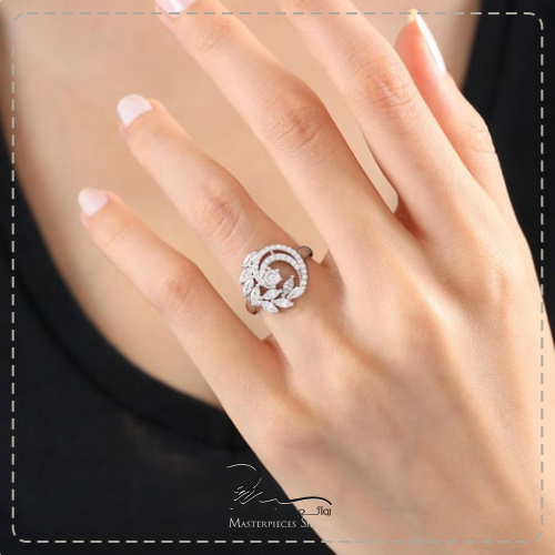 خواتم نسائية راقية فضة مرصعة