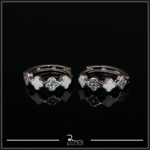 حلق فضة ناعم مدور