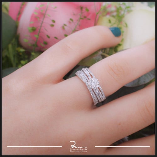 خاتم فضة بتصميم مميز وفخم