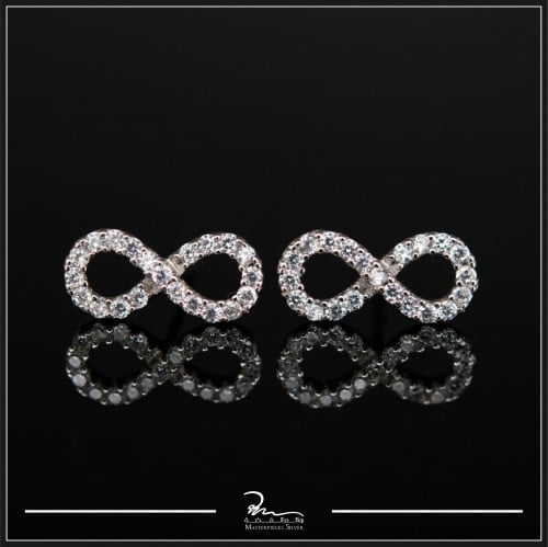 حلق فضة تصميم الألماس