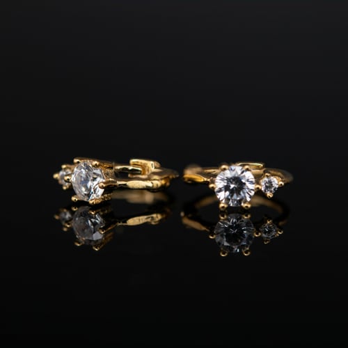 حلق فخم اطفال فضة بطلاء الذهب