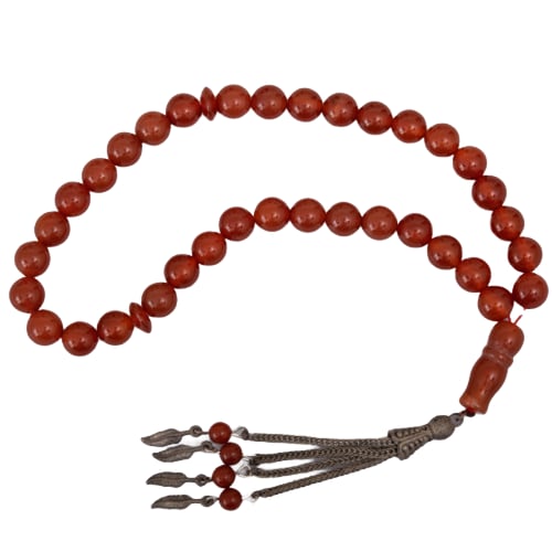 سبحة من احجار العقيق اليماني