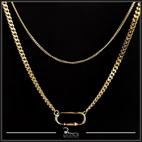 سلسلة فضة حريمي الجنزير الأصيل