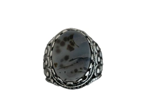 خاتم رجالي من الفضة والعقيق اليماني