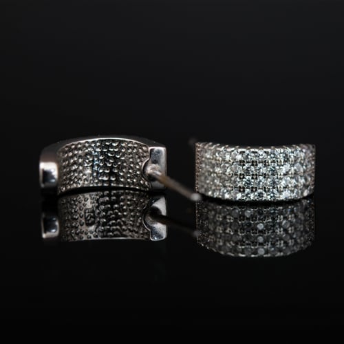 حلق فضة دائري تصميم الألماس