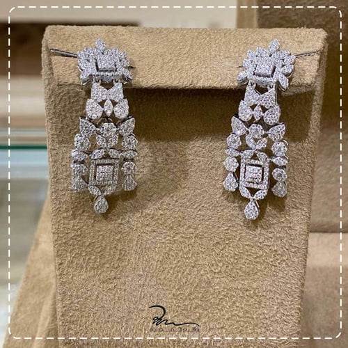 طقم فضة زركون تصميم الماس