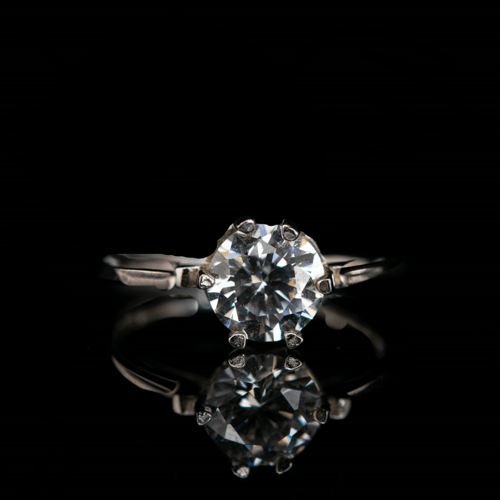 خاتم سوليتير فضة مميز