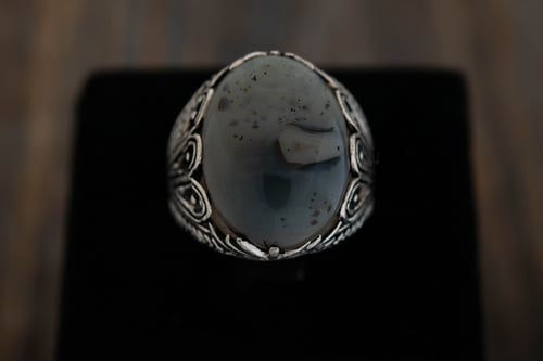 خاتم عقيق رجالي من الفضة والعقيق اليماني