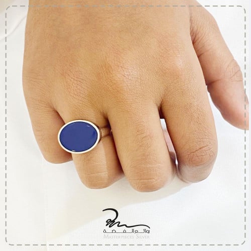 خاتم رجالي ملكي أزرق اونكس