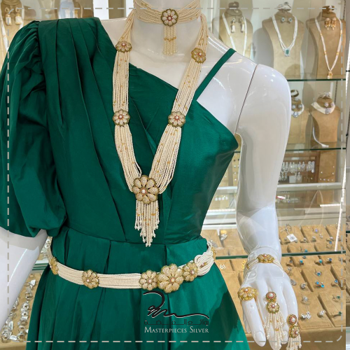 طقم لولو وردات فضة هندية