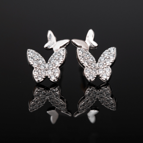 حلق فضة شكل فراشة