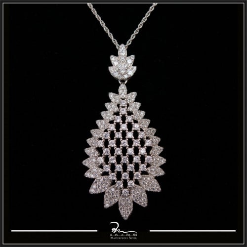 تعليقة فضة بحجر زركون وتصميم مميز وجميل