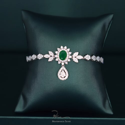 طقم زركون وفضة لامع للسهرات