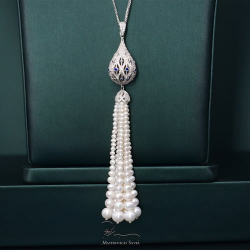 طقم لؤلؤ و فضة عيار 925 فاخر