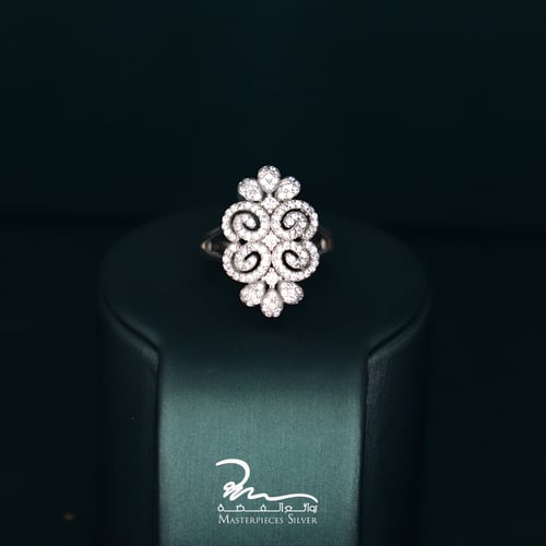 طقم فضة فاخر من الزركون شبيه الالماس