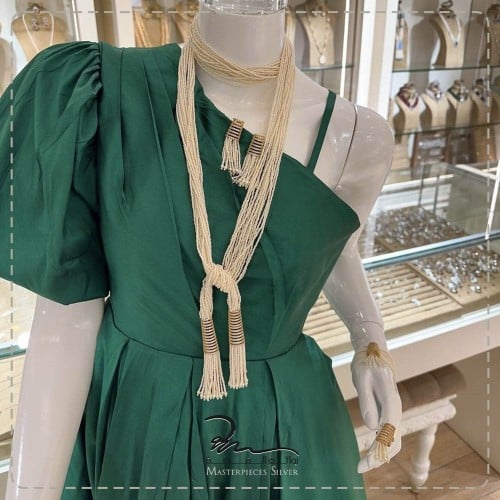 طقم لولو كامل فخم باللون الذهبي