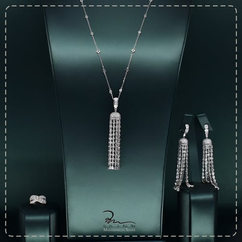 طقم فضة فاخر بتصميم عصري