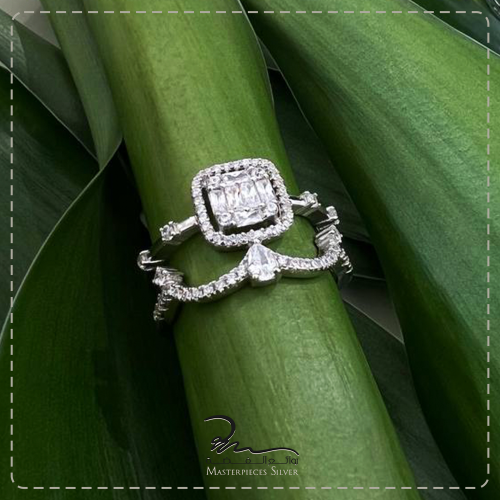 خاتم نسائي فاخر فضة عيار 925