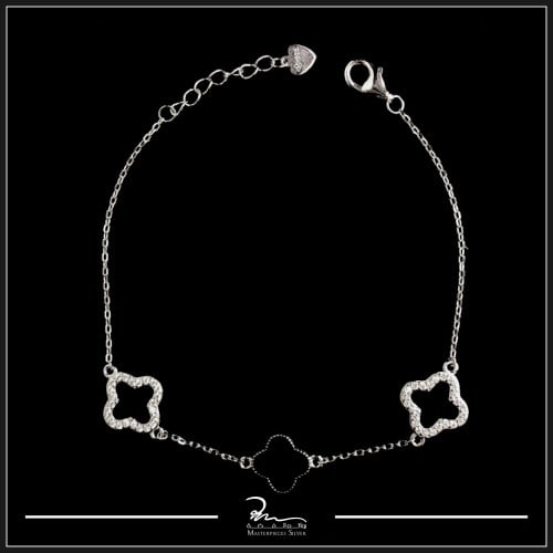 خلخال فضة عيار 925 للقدم بالزركون الامع