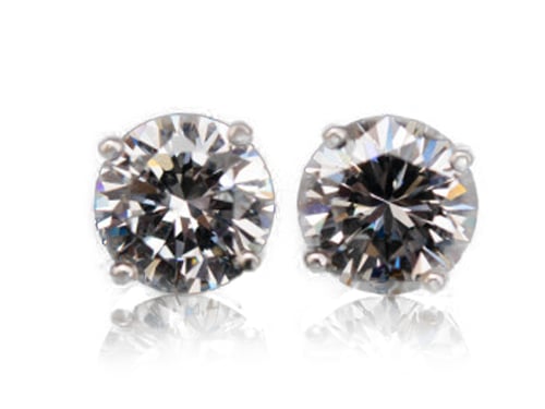 حلق فضة حجر الروندا تصميم الألماس