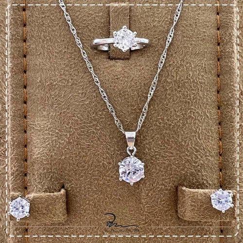 طقم نسائي فضة ناعم فخم