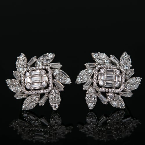 حلق فضة حريمي باحجار باجيت وماركيز