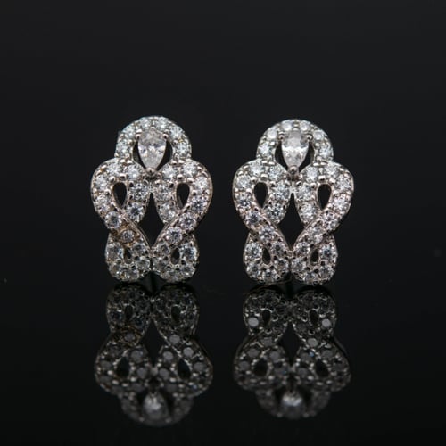 حلق فضة فخم الاذن بحجر زركون