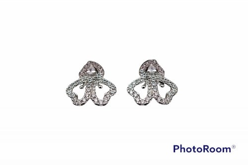 حلق فضة تصميم الألماس