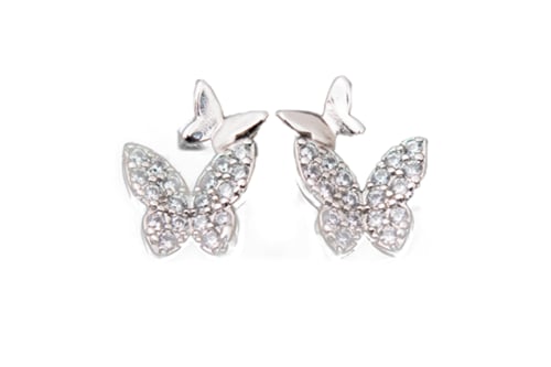 حلق فضة شكل فراشة