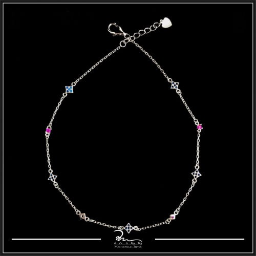 خلخال قدم فضة الألوان ناعم