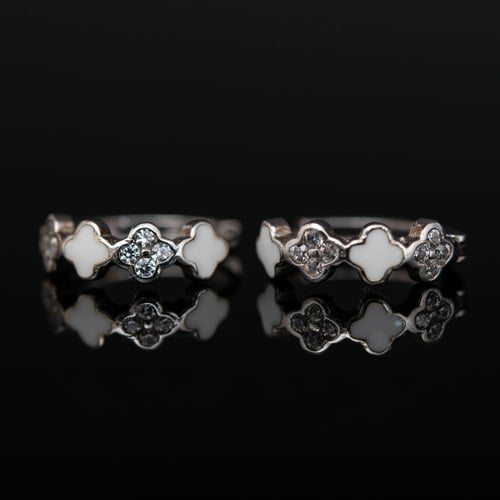 حلق فضة ناعم مدور