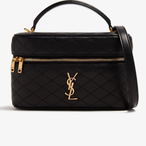 شنطة يد فاخرة من YSL تصميم أنيق مبطن باللون الأسود
