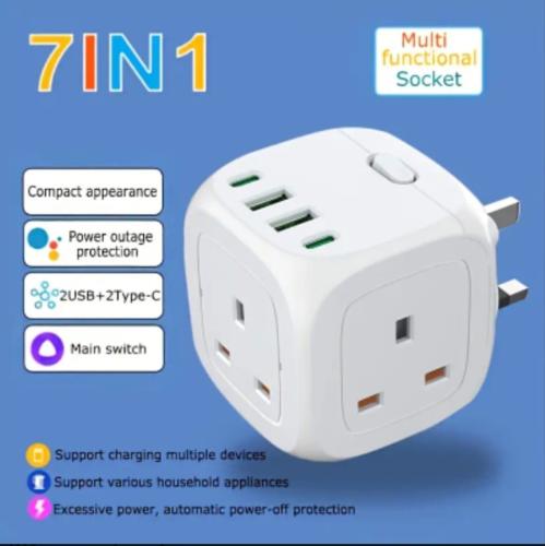 Multifunctional Power Strip, Wall-Mounted Plug-in,...