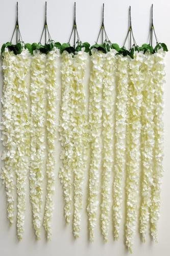 Artificial White Wisteria Hanging Flower Garland (...