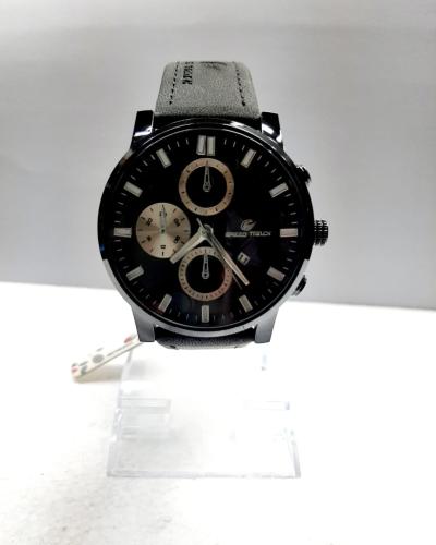 ساعة رجالي باطار اسود Speed Track Watch Black belt