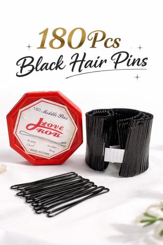 180 Pcs Black Middle Hair Pins 180 قطعة من دبابيس...