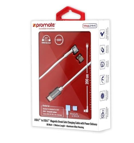 Promate Magnetic USB-C Cable, Magnetic Fast Chargi...