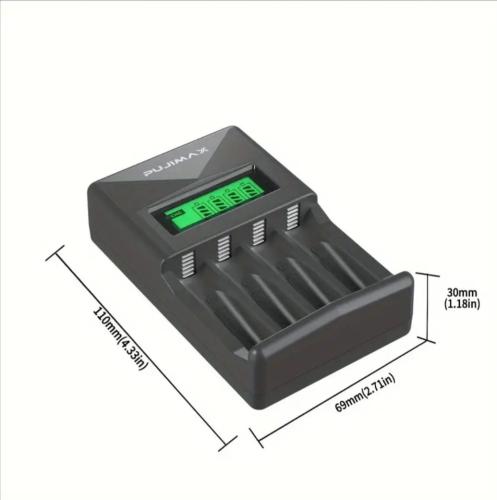 شاحن بطاريات رباعي - PUJIMAX 4-Slot LCD Battery Ch...